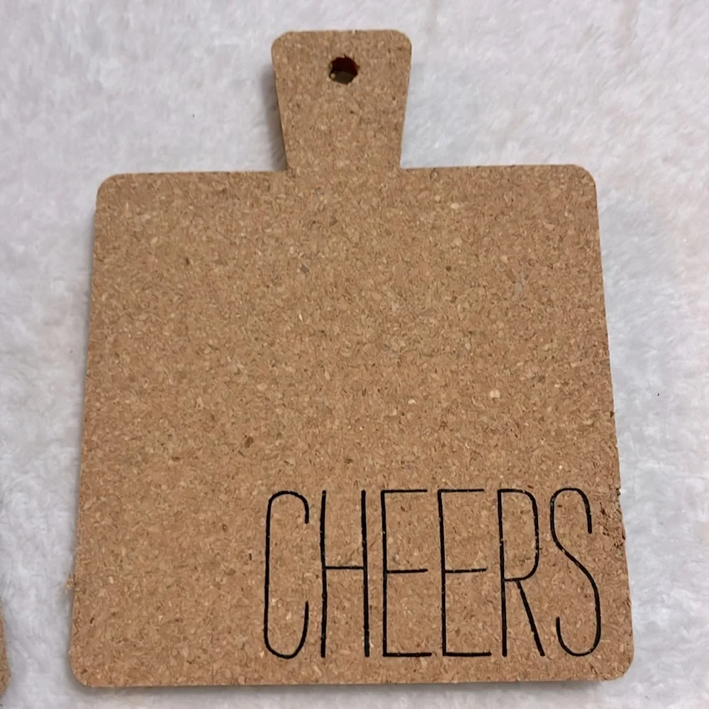 Set of Cork Coasters with Fun Text “Cheers, Sip, Enjoy, Chill” - Picture 3 of 6